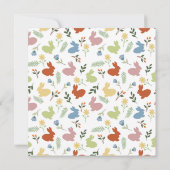 Easter Bunny Floral Pattern Wenskaart (Achterkant)