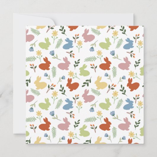 Easter Bunny Floral Pattern Wenskaart (Achterkant)