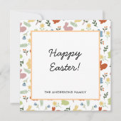 Easter Bunny Floral Pattern Wenskaart (Voorkant)