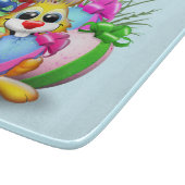 Easter Bunny Funny and Cute Character Biting an Eg Snijplank (Hoek)