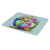 Easter Bunny Funny and Cute Character Biting an Eg Snijplank (Hoek)