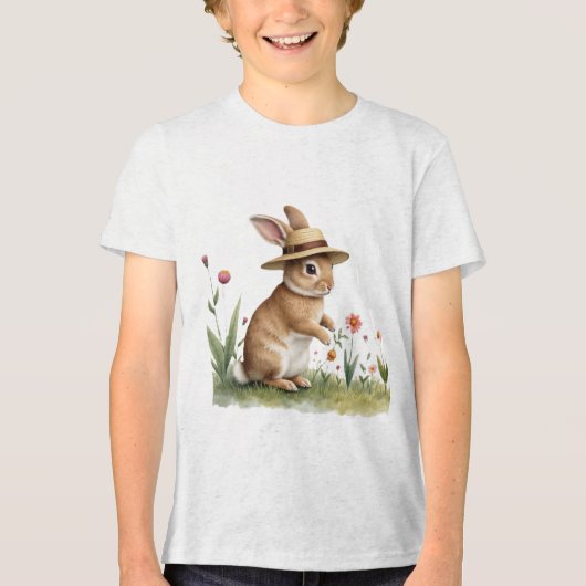 easter bunny gardener Tri-Blend shirt (Voorkant)
