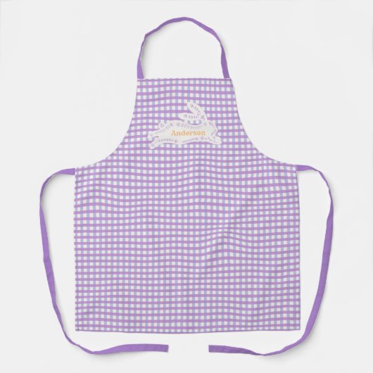Easter Bunny Gingham Custom Schort (Voorkant)