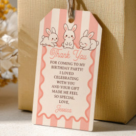 Easter Bunny Girl 1st Birthday Party Thank You Cadeaulabel