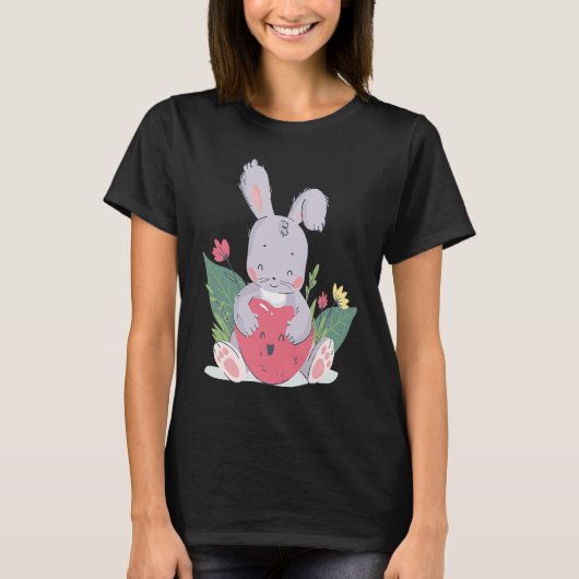 Easter Bunny Girls Ladies Children Easter Easter   T-shirt (Voorkant)