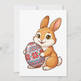 Easter Bunny Glossy Greeting Card | Minimalist Feestdagenkaart