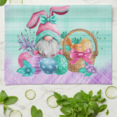 Easter Bunny Gnome With Basket Eggs Theedoek (Gevouwen)