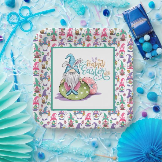 Easter Bunny Gnomes Papieren Bordje (Feest)