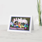 Easter Bunny Guinea Pig Card Feestdagen Kaart (Voorkant)