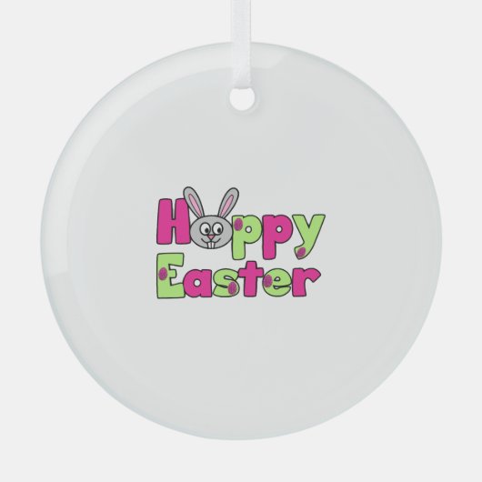 Easter Bunny Happy Easter Eggs Glas Ornament (Voorkant)