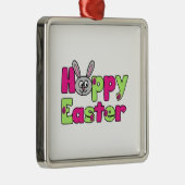 Easter Bunny Happy Easter Eggs Metalen Ornament (Rechts)