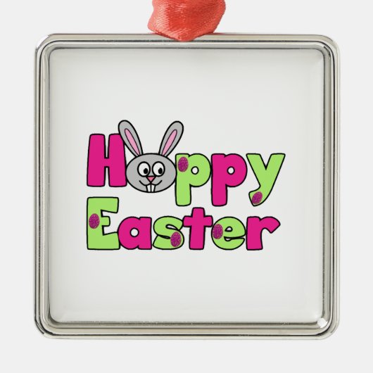 Easter Bunny Happy Easter Eggs Metalen Ornament (Voorkant)