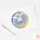 Easter Bunny Head Spin Ronde Sticker (Envelop)