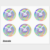 Easter Bunny Head Spin Ronde Sticker (Vel)
