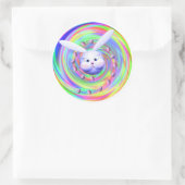 Easter Bunny Head Spin Ronde Sticker (Tas)