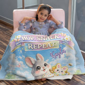 Easter Bunny Hop Snack Repeat Pastel  Fleece Deken