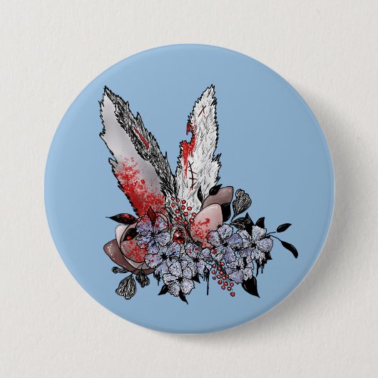 Easter Bunny Horror Ronde Button 7,6 Cm (Voorkant)