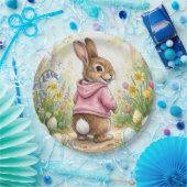 Easter Bunny in a Spring Garden Papieren Bordje (Feest)