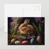 Easter Bunny in eggs nest cute Briefkaart (Voorkant / Achterkant)