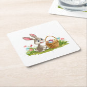 Easter bunny kartonnen onderzetters (Schuin)