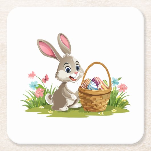 Easter bunny kartonnen onderzetters (Voorkant)
