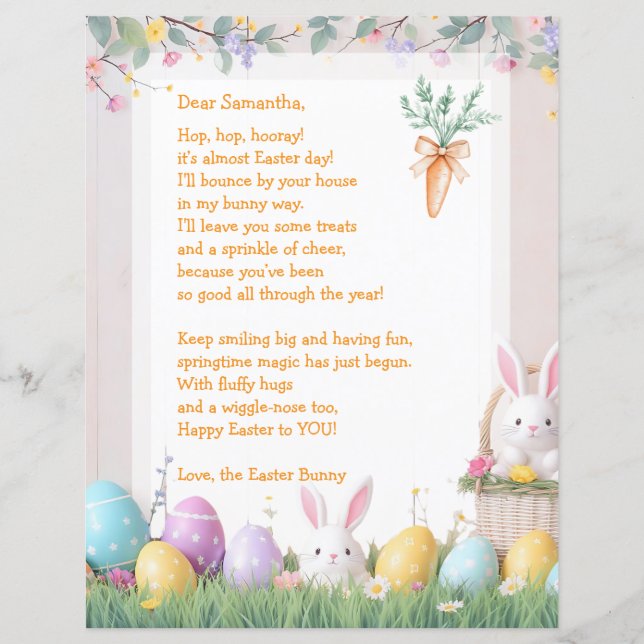 Easter Bunny Letter and Games for Children (Voorkant)