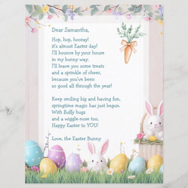 Easter Bunny Letter and Games for Children (Voorkant)