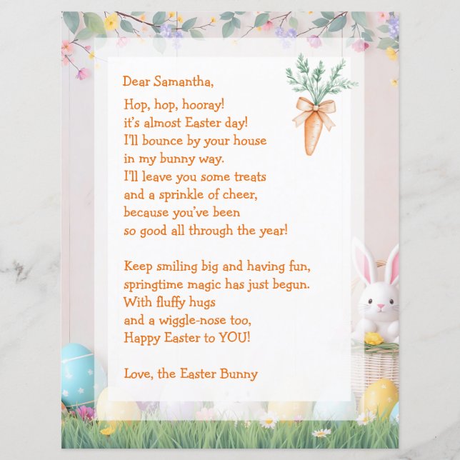 Easter Bunny Letter and Games for Children (Voorkant)
