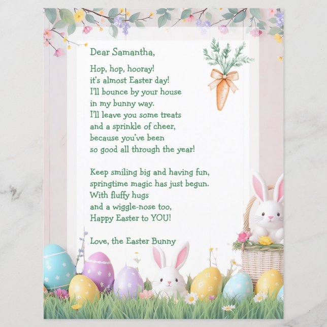 Easter Bunny Letter and Games for Children (Voorkant)