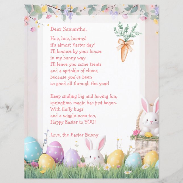 Easter Bunny Letter and Games for Children (Voorkant)
