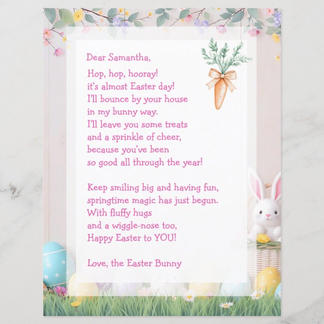 Easter Bunny Letter and Games for Children (Voorkant)
