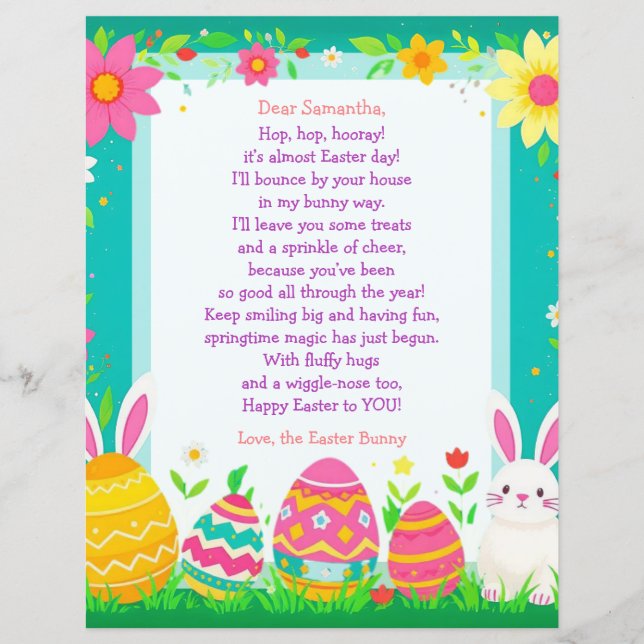 Easter Bunny Letter and Question Game for Children (Voorkant)