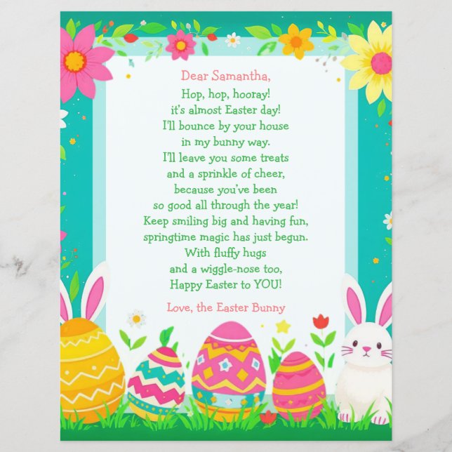 Easter Bunny Letter and Question Game for Children (Voorkant)