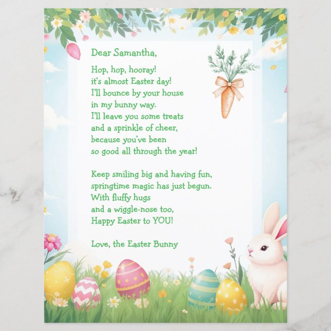 Easter Bunny Letter and Question Game for Children (Voorkant)