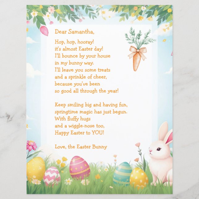 Easter Bunny Letter and Question Game for Children (Voorkant)