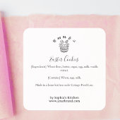 Easter Bunny Minimalist Bakery Ingredient Product Vierkante Sticker