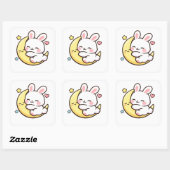 Easter Bunny Moon Sticker | Spring Gift Idea (Vel)