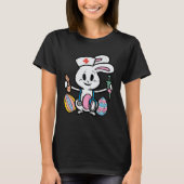 Easter Bunny Nurse Stethoscope Cute Rabbit Scrub T T-shirt (Voorkant)