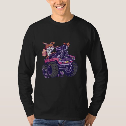 Easter Bunny on his Massive Monster Truck T-shirt (Voorkant)