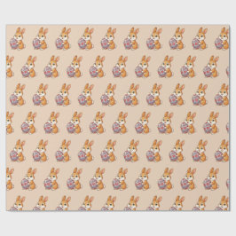 Easter Bunny Pattern Wrapping Paper | Glossy Art Cadeaupapier