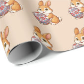 Easter Bunny Pattern Wrapping Paper | Glossy Art Cadeaupapier (Rol Hoek)