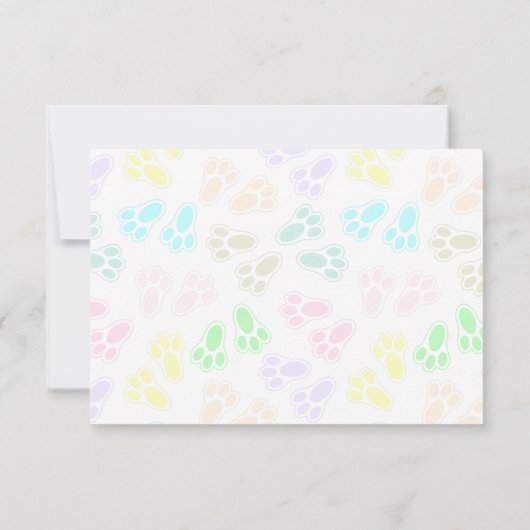 Easter Bunny Paw Print Pattern Blank Notitiekaartje (Achterkant)