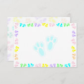 Easter Bunny Paw Print Pattern Blank Notitiekaartje (Voorkant / Achterkant)