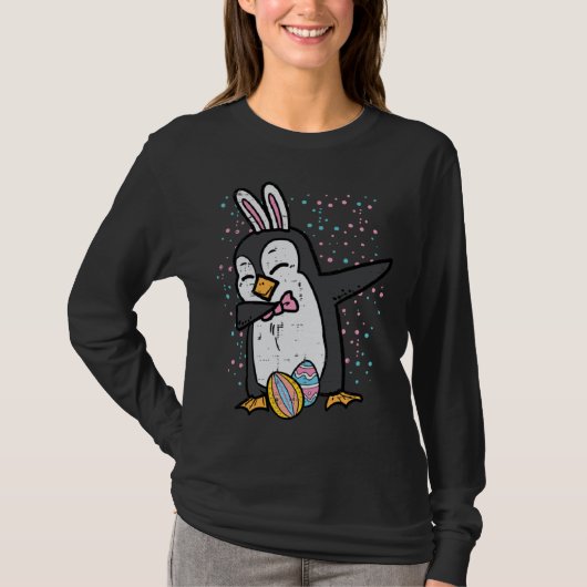 Easter Bunny Penguin Dab  Dance Girls Boys Kids To T-shirt (Voorkant)