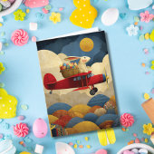 Easter Bunny Pilot Flies Airplane Custom Aviation Kaart