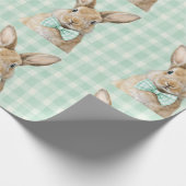 Easter Bunny Plaid Pattern Wrapping Paper Cadeaupapier (Hoek)