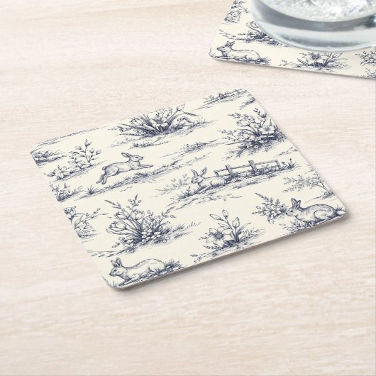 Easter Bunny Plates Kartonnen Onderzetters (Schuin)