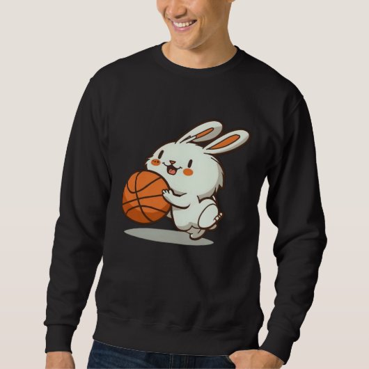Easter Bunny Playing Basketball Basketball Easter  Trui (Voorkant)