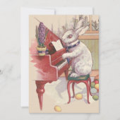 Easter Bunny Playing Piano Hyacinth Kaart (Voorkant)