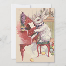 Easter Bunny Playing Piano Hyacinth Kaart
